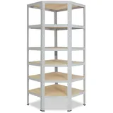 shelfplaza Eckregal 230 x 90 x 60 cm Lichtgrau