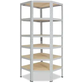 shelfplaza Eckregal 230 x 90 x 60 cm Lichtgrau