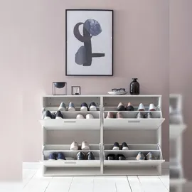 FineBuy Schuhkipper 120 x 81 x 24 cm geschlossen / weiß