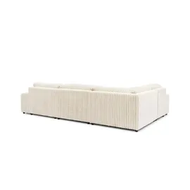 S-Style Wohnlandschaft Plüschcord XXL 3-Sitzer Beige