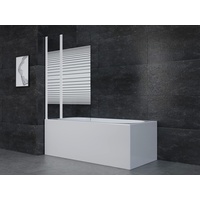 MARWELL White Elegance 2 weiß- 100 x 140 cm Duschwand für Badewanne 2-teilig