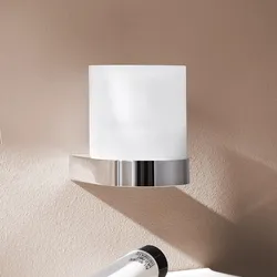 Emco flow Sensor-Seifenspender mit Stülpbecher aus satiniertem Kristallglas, Accessoires, chrom