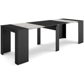 SKRAUT HOME Ausziehtisch 262 x 77 x 90 cm schwarz/grau