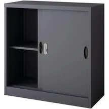 [en.casa] Rieti Aktenschrank 90 x 40 x 90 cm Dunkelgrau