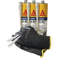 vasalat Sikeflex-11 FC 3er Set mit 5 Spitzen und Vasalat Handschuh - Schwarz Set mit 5 Spitzen
