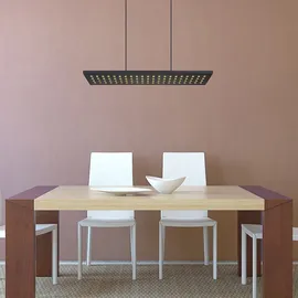 GLOBO Led Hängeleuchte Pendelleuchte Esstischleuchte Wohnzimmerlampe, Metall schwarz Holz, 3 Stufen Dimmer Memoryfunktion, 40w 2000lm 3000k warmweiß, H 120 cm