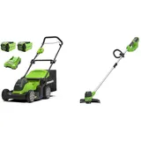 Bundle of Greenworks 40V Kabelloser Akku Rasenmäher -G40LM41K2X + Greenworks 40V Akku Rasentrimmer -G40LT