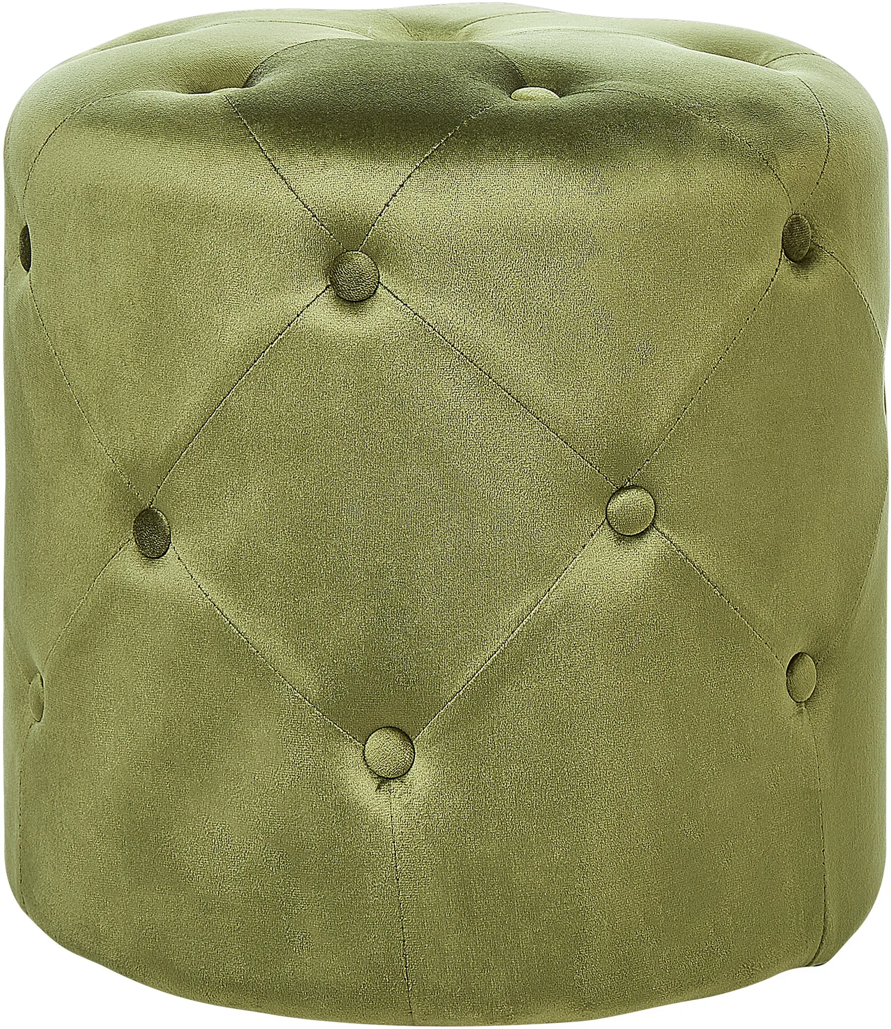 Pouf COROLLA Olivgrün Samtstoff 40 cm 40 cm