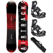 Airtracks Herren Snowboard Set Eight + Bindung Master L + SB Bag-DC-Bundle rot 155 CM