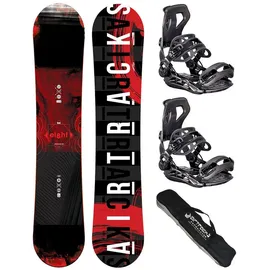 Airtracks Herren Snowboard Set Eight + Bindung Master L + SB Bag-DC-Bundle rot 155 CM