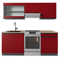 Vicco Küchenzeile R-Line 200 cm Rot/Anthrazit