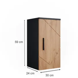 Vicco Badschrank Irma, 30 x 59 cm Badezimmer Schrank Badmöbel Schranktür Schrankfach Einlegeboden Ablagefach Aufbewahrung