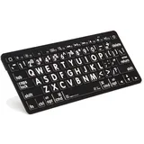 Logickeyboard LKB-LPWB-BTON-DE Tastatur, XLPrint Bluetooth on DE (Apple Mac) Schwarz/Weiß