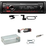 Pioneer MVH-S420DAB Bluetooth DAB+ AUX USB Einbauset für Mercedes E-Klasse W124