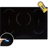 Arebos Induktionskochfeld 9800 W 5 Kochfelder 2 Flexzonen 77 cm Autark mit Sensor Touch, Timer, Kindersicherung, Überhitzungsschutz, | Schwarz