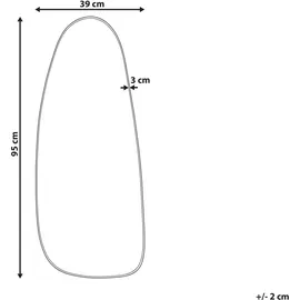 Beliani Wandspiegel Gold Metall Oval, 39x95x3 cm