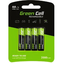 4x Akumulator AA HR6 2000mAh Akkus Batterien (Nickel-Hydrid-Akku, Spannung von 1,2V, lange Lebensdauer, Temperaturbereich von -20 bis 60 ° C)