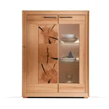 Möbel-Eins PASSERO Highboard I-R, Material Massivholz, Kernbuche geölt - 2 Jahre Gewährleistung - mind. 14 Tage Rückgaberecht - Braun