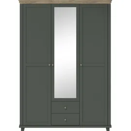 Home Affaire Drehtürenschrank HOME AFFAIRE "Evora, Landhausschrank in 3 verschieden Größen, Türen mit Soft- Close", grün (grün, lefkas, grün), B:154cm H:216cm T:62cm, ABS-Kunststoff, Dekorfolie, FSC-zertifizierter Holzwerkstoff, MDF, Schränke, Drehtürenschrank,