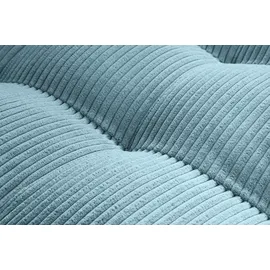 trends by hg Ecksofa TRENDS BY HG "Landau L-Form", blau (mittelblau), B:275cm H:75cm T:158cm, Sofas, Ecksofa, in Cord-Stoff mit Metallfuß