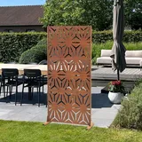 casa.pro Trennwand ‘Kilsturd’ Cortenstahl 180 x 90 cm Edelrost - Braun