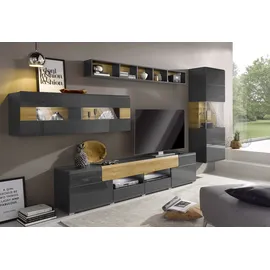 OTTO home Hängevitrine Toledo 131 x 37 x 45 cm Schwarz/Grau