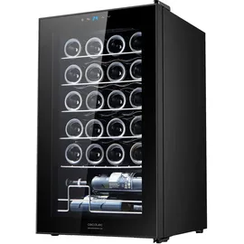 Cecotec Weinkühlschrank Bolero Grandsommelier 2450 Black Compressor, Kapazität für 24 Flaschen, Hohe Leistung, Leise, Temperaturregelung zwischen 5 und 18 oC, Touch-Steuerung