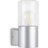 Telefunken - Außenlampe IP44, Wandleuchte Außen, E27 max. 12W, Silberfarbig, 195x85x110 mm (LxBxH), 320504TF