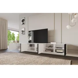 altdecor VIRA Lowboard 300 cm Schwarz/Holzwerkstoff