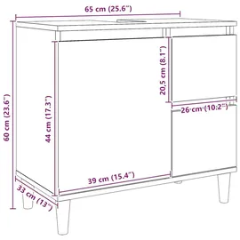 vidaXL Waschbeckenunterschrank Artisan-Eiche 65x33x60 cm Holzwerkstoff