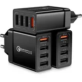 3 Stück USB Ladegerät Mehrfach, 4-Ports USB Ladeadapter mit 33W Intelligent QC 3.0 Schnellladegerät Netzteil Stecker für Samsung Galaxy S24 S23 S22 S21 S20 FE S10 S9 S8 A70 A54 A34 A14 M54 M13 5g