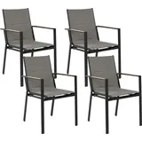 Beliani Gartenstuhl 4er Set Schwarz