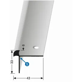 küberit Treppenkantenprofil 33 x 43 x 2500 mm Winkelprofil Einfasshöhe 8 mm Aluminium Glatt Doppelt Versetzt Versenkt Gebohrt Edelstahl Küberit