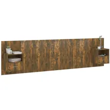 vidaXL Kopfteil mit Nachttischen Räuchereiche Holzwerkstoff