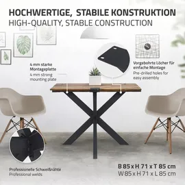 ML-Design Tischgestell Spider 85x71x85 cm Schwarz Kreuzgestell Kreuz X-Design