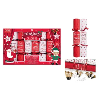 Christmas Cracker 8 Pack - Musical Whistle - Game Crackers