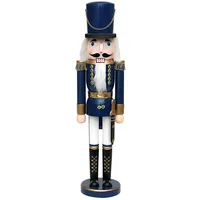 Dekohelden24 Wunderschöner Nussknacker Soldat, in blau metallic, klassisch, ca. 50 cm