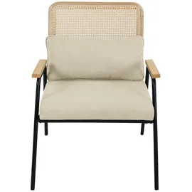 Svita Loungesessel THEA Polyester 62 x 83 x 66 cm Beige mit Kissen