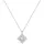 dKeniz Kette mit Anhänger Royal Flower 925 Sterling Silber Rhodiniert Zirkonia Weiß