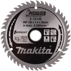 Makita Sägeblatt Säge Holz 136x1,4x20 Z45 EFFICUT E-12136