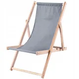 Kadax Liegestuhl, Strandstuhl aus Holz, Sonnenliege "Tulon" mit Traglast bis 120kg, Grau - Grau, Braun