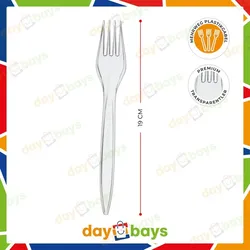 DayBays 200 Stk. Plastikgabel Mehrweg 18 cm Plastik Transparent Spülmaschinenbeständig
