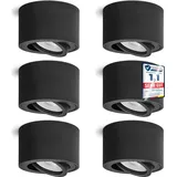 linovum LED Aufbauspot SMOL schwarz - flach & schwenkbar - Aufputzleuchte Deckenspot inkl LED Modul 4W warmweiß 230V