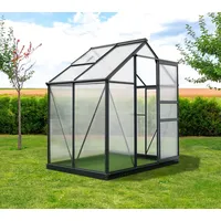 Westmann Aluminium Gewächshaus Flora 64 Anthrazit 132x192x202 cm