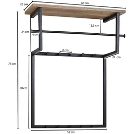 KADIMA DESIGN Wandgarderobe Mango Massivholz Schwarz