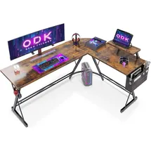 luxuskollektion Eckschreibtisch Gaming Tisch Eckschreibtisch L-Form Monitorständer Vintage Braun 167 x