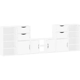 vidaXL Wohnwand mit Stauraum ODDA Weiß Massivholz Kiefer