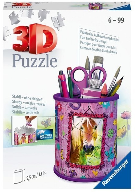 Ravensburger 3D Puzzle 11175 - Utensilo Pferde - 54 Teile - Stiftehalter für Tier-Fans ab 6 Jahren, Schreibtisch-Organizer für Kinder