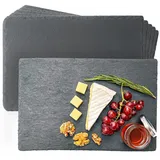 Schieferplatten 6er Set - Ideal zum Servieren 30x20 cm - Wiederverwendbares Servierplatten Platzset