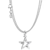 Pandora Geschenkset mit 2-reihiger Halskette Funkelnder Stern Silber